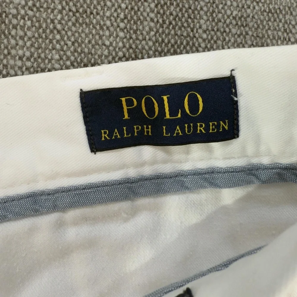 Polo Ralph Lauren Shorts Mens 36 White Chino Classic Fit Flat Front Casual
